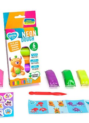 Асорті 6 кольорів neon assorted tm lovin набір для ліплення з тістом, шт