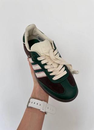 Кеды в стиле adidas samba x notitle green / brown premium3 фото