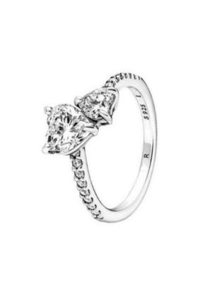 Кольцо кольцо серебро silver_pandora original кольца два сердца