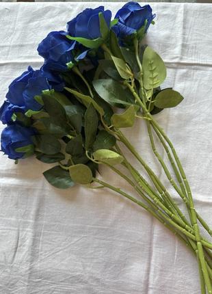 Цветы искусственные синие розы