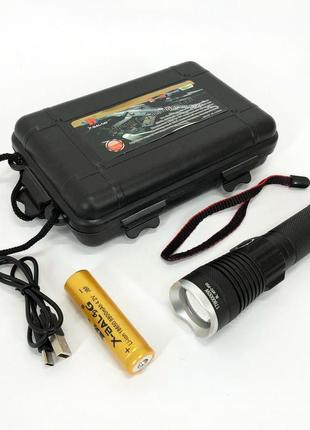 Тактический фонарь police bl-a92-p50, сильный фонарик, светодиодный ручной аккумуляторный портативный shop