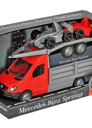 Автомобиль "mercedes-benz sprinter" бортовой с лафетом (красный), tigres