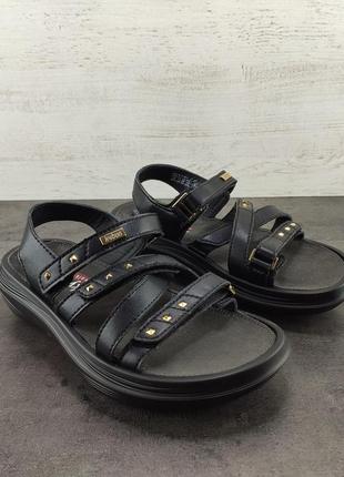Черные кожаные сандалии ортопедические kybun genf. sz 35 eur, us 5.5