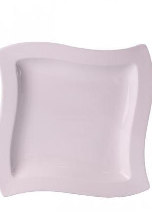 Тарілка підставна квадратна з порцеляни 26 см велика біла плоска тарілка shop