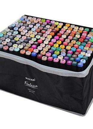 Набор двусторонних скетч маркеров 204 штук touch raven, на спиртовой основе  (6 шт/ящ)