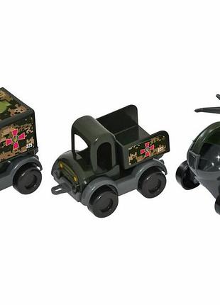 Набор игрушечных автомобилей  "kid cars" военный 3 шт., tigres 39998