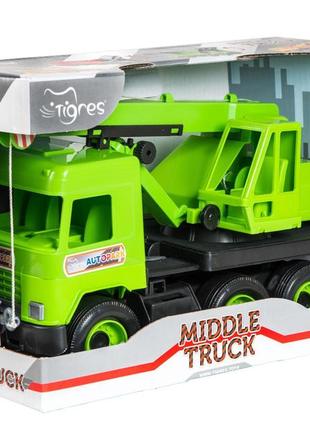 Авто "middle truck" кран (зеленый) в коробке