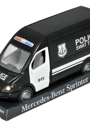 Автомобіль "mercedes-benz sprinter" вантажний (чорний) на планшетці, tigres