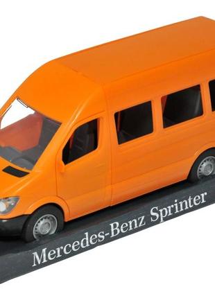 Автомобиль "mercedes-benz sprinter" пассажирский (оранжевый) на планшетке, tigres