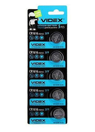Батарейка  литиевая videx cr1616 5pcs blister card