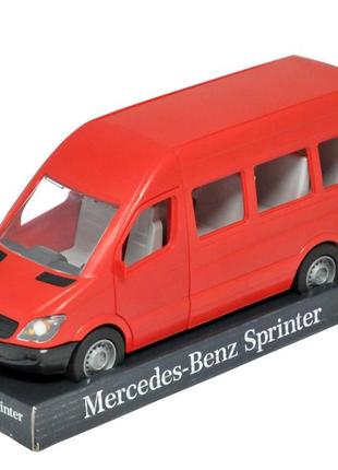 Автомобиль "mercedes-benz sprinter" пассажирский (красный) на планшетке, tigres