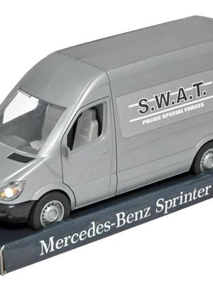 Автомобіль "mercedes-benz sprinter" вантажний (сірий) на планшетці, tigres