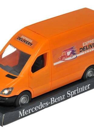 Автомобиль "mercedes-benz sprinter" грузовой (оранжевый) на планшетке, tigres