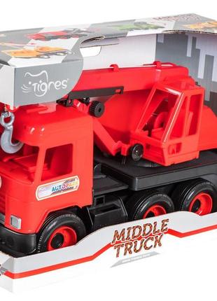 Авто "middle truck" кран (красный) в коробке