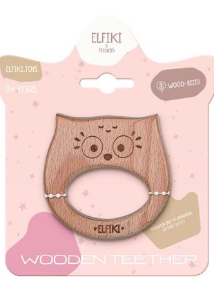 Прорезыватель деревянный сова мия, elfiki іг-0129