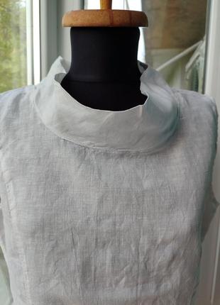 Блуза топ з льону і вставками з бавовни мінімалізм2 фото