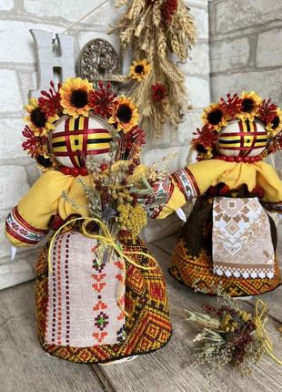 Мотанка "сварга" з букетом компліментом з сухих квітів, родинний оберіг, українська лялька ручна робота, 27 см.6 фото