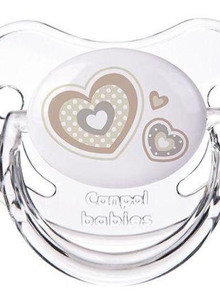 Силіконова пустушка  ортодонтична 0-6 м-ців newborn baby, canpol babies 22/565_bei