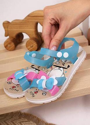 Силиконовые детские босоножки голубые р.24-29