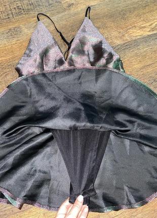 Коротеньке плаття хамелеон блискуча сукня міні маленьке сексі плаття shein платье металлик короткое платье вечернее платье мини нарядное платье4 фото