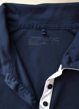 Футболка спортивная майка nikegolf dri-fit, размер l, поло, с воротником5 фото