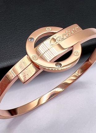 Гіпоалергенний позолочений браслет лав з медичної сталі (stainless steel)