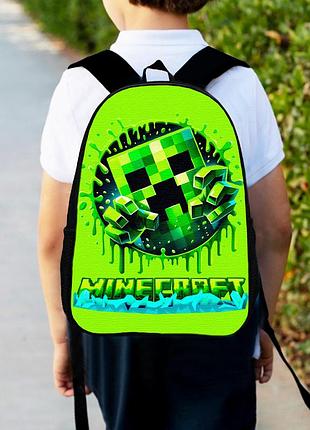 Рюкзак дитячий майнкрафт кріпер "minecraft" 34х27см, міський ранець для хлопчика