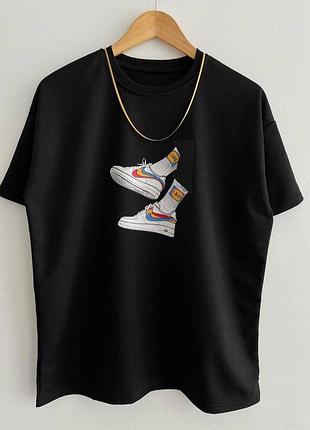 Мужская оверсайз черная футболка nike