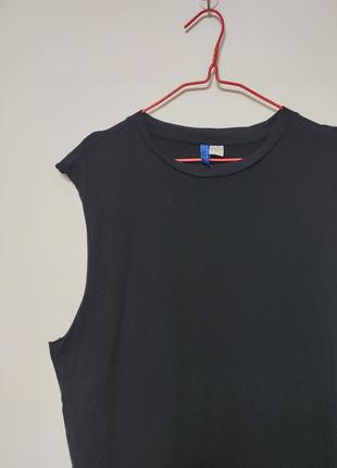 Майка футболка без рукавов спортивная мужская черная прямая h&amp;m man, размер l - xl7 фото