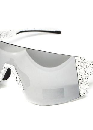 Окуляри захисні global vision astro white (g-tech™ silver), дзеркальні сірі в білій оправі (з можливістю установки діоптрійної