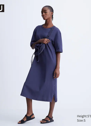 Сукня футболка з креповою бавовною uniqlo