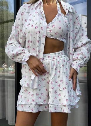 Пижама женская тройка