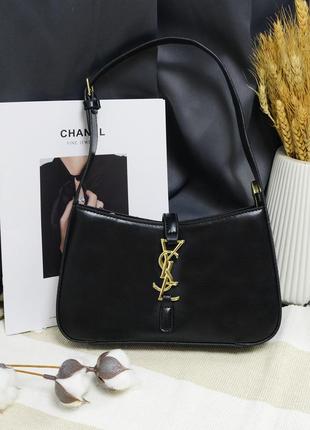 Нова чорна сумка на плече у стилі yves saint laurent