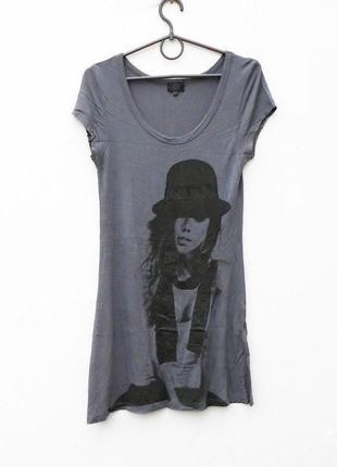 Літня трикотажна подовжена футболка туніка