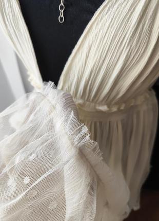 Пляжное платье векрытая спина рюши кружево лимонное