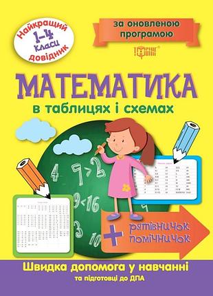 Книжка: найкращий довідник. математика в таблицях і схемах. 1-4 класи, шт