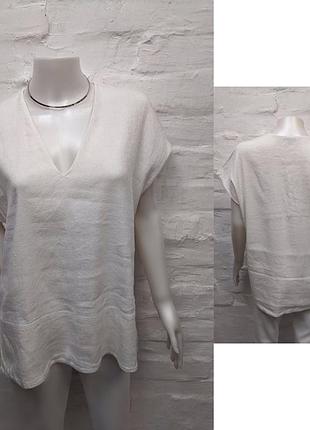 Massimo dutti стильная блузка из фактурного льна с хлопком