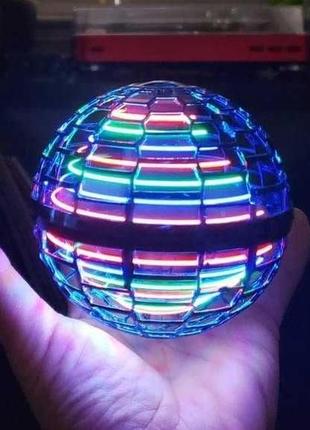 Летающий шар спиннер светящийся flynova pro gyrosphere игрушка мяч бумеранг для ребёнка3 фото