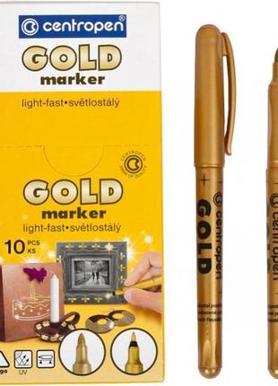 Маркер перманентний "centropen" gold 2690 золотий 3 мм, шт