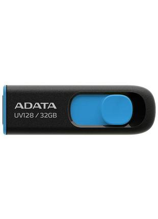 Usb накопичувач adata uv128 32gb usb 3.2 black (auv128-32g-rbe)2 фото