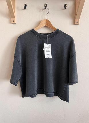 Сіра oversize футболка zara9 фото