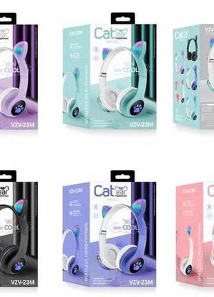 Безпроводнi bluetooth навушники з вушками cat ear vzv-23m/ 7805 та led пiдсвiткой(100 шт)