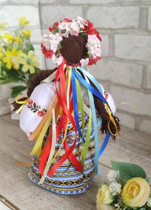 Мотанка "наречена (княжна)" з натуральних матеріалів, родинний оберіг, українська лялька ручна робота, 27 см.4 фото