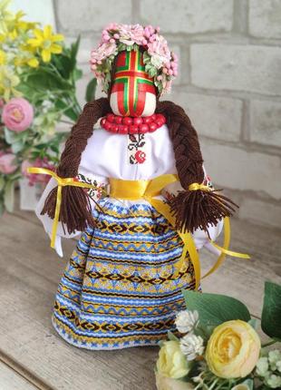 Мотанка "наречена (княжна)" з натуральних матеріалів, родинний оберіг, українська лялька ручна робота, 27 см.6 фото