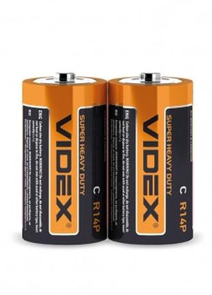 Батарейка сольова videx r14p/c 2 pcs shring