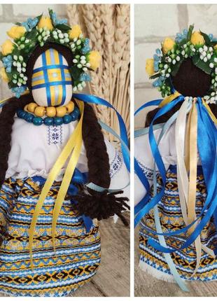 Мотанка "наречена (княжна)" з натуральних матеріалів, родинний оберіг, українська лялька ручна робота, 27 см.