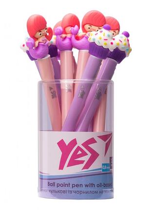 Ручка олійна "yes" 412033 "sweet mermaid" 0,8мм, синя, led, шт