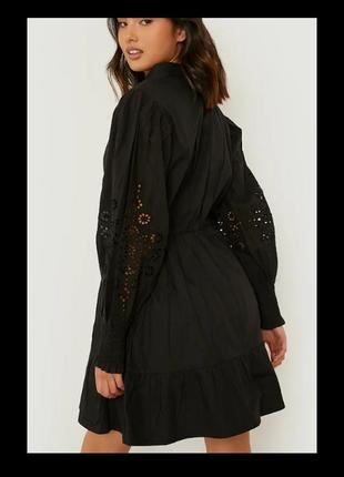 Хлопковое платье кружевное boohoo платье пышное платье прошва skater dress воланы broderie anglaise