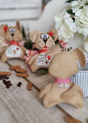 Собачка "лапочка моя" ( собака ручная работа), кофе, какао, корица, 15х12 см