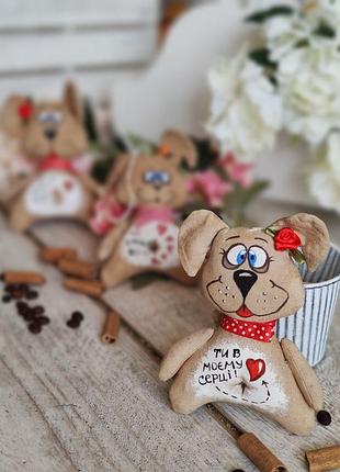 Собачка "лапочка моя" ( собака ручная работа), кофе, какао, корица, 15х12 см